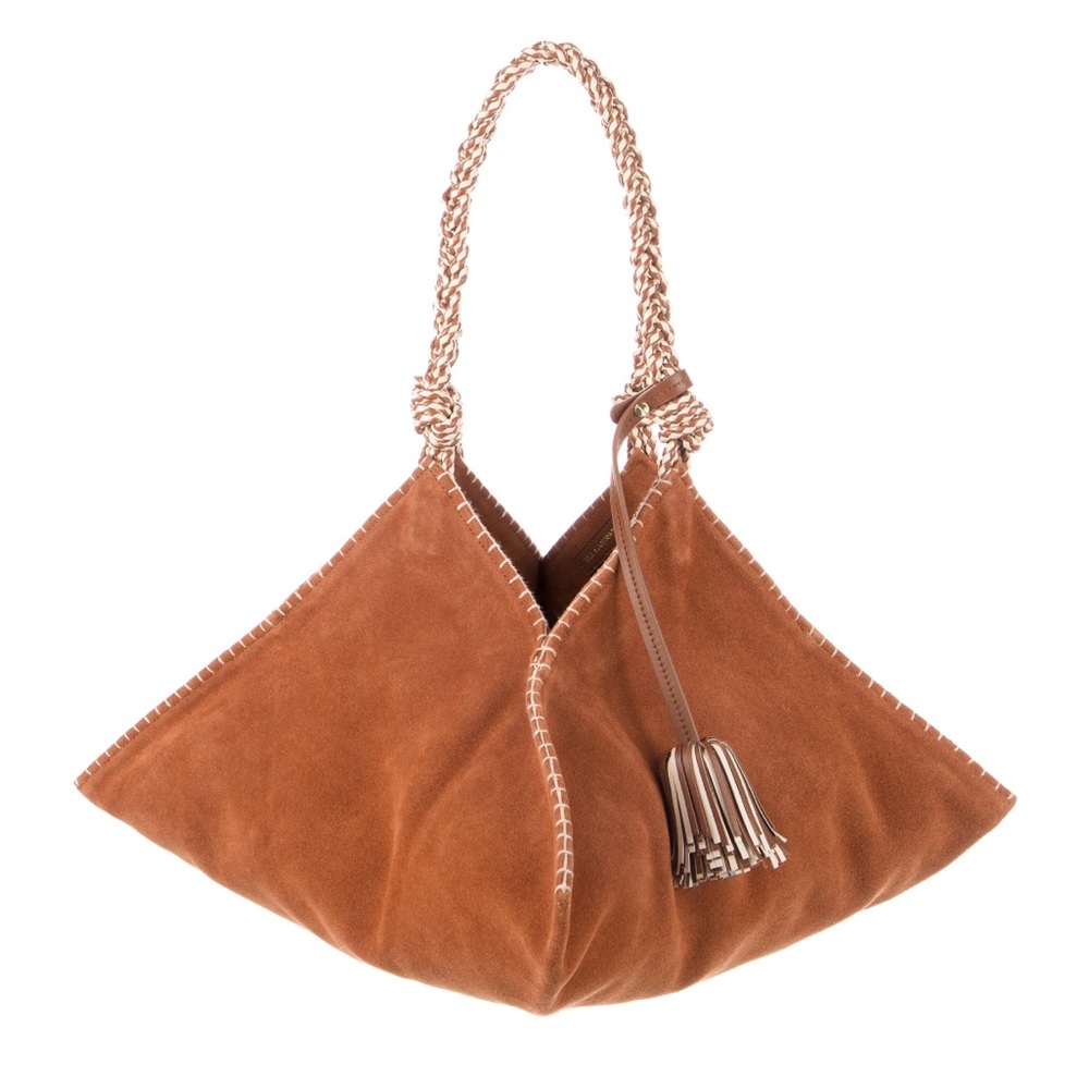 Ulla Johnson Suede Leather Trim Shoulder Bag